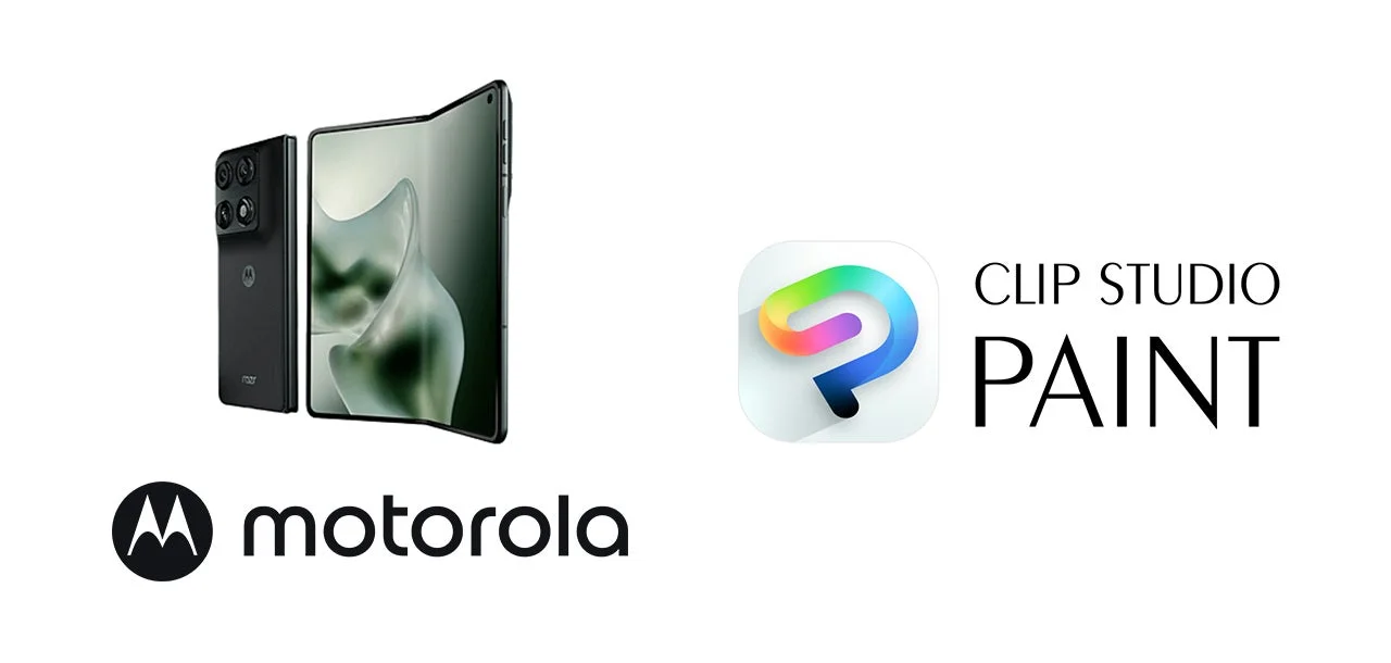 Motorola razr foldとCLIP STUDIO PAINTのロゴ