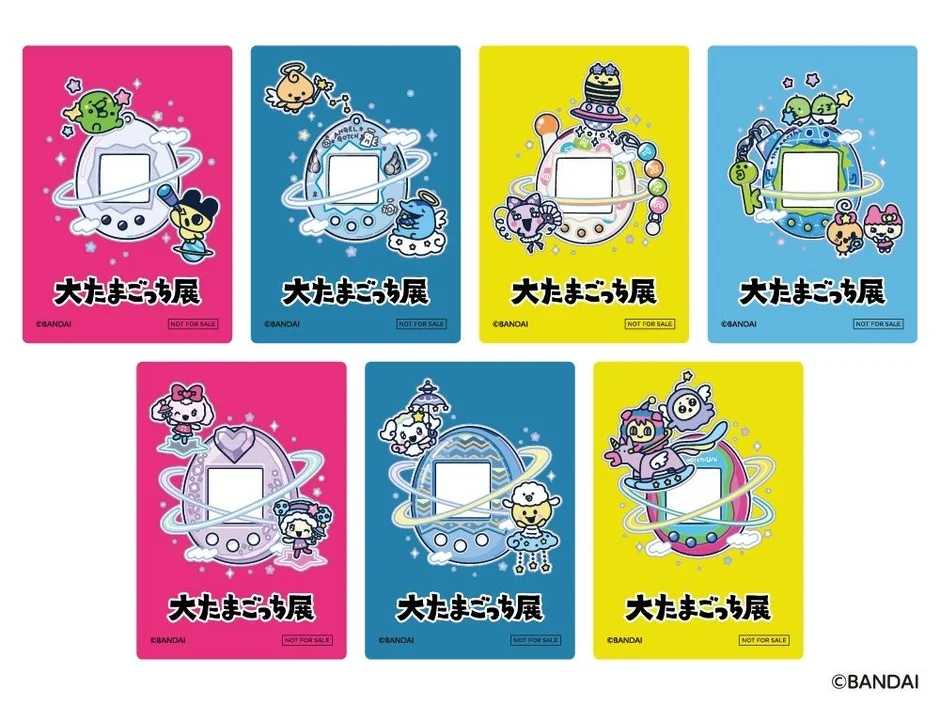 たまごっちキャラクターのアクリルカード7種（前半）