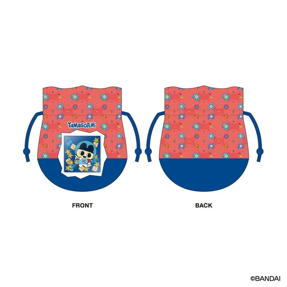 たまごっちのキャラクターがデザインされた巾着袋