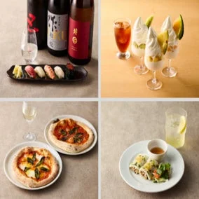 多様な料理と飲み物