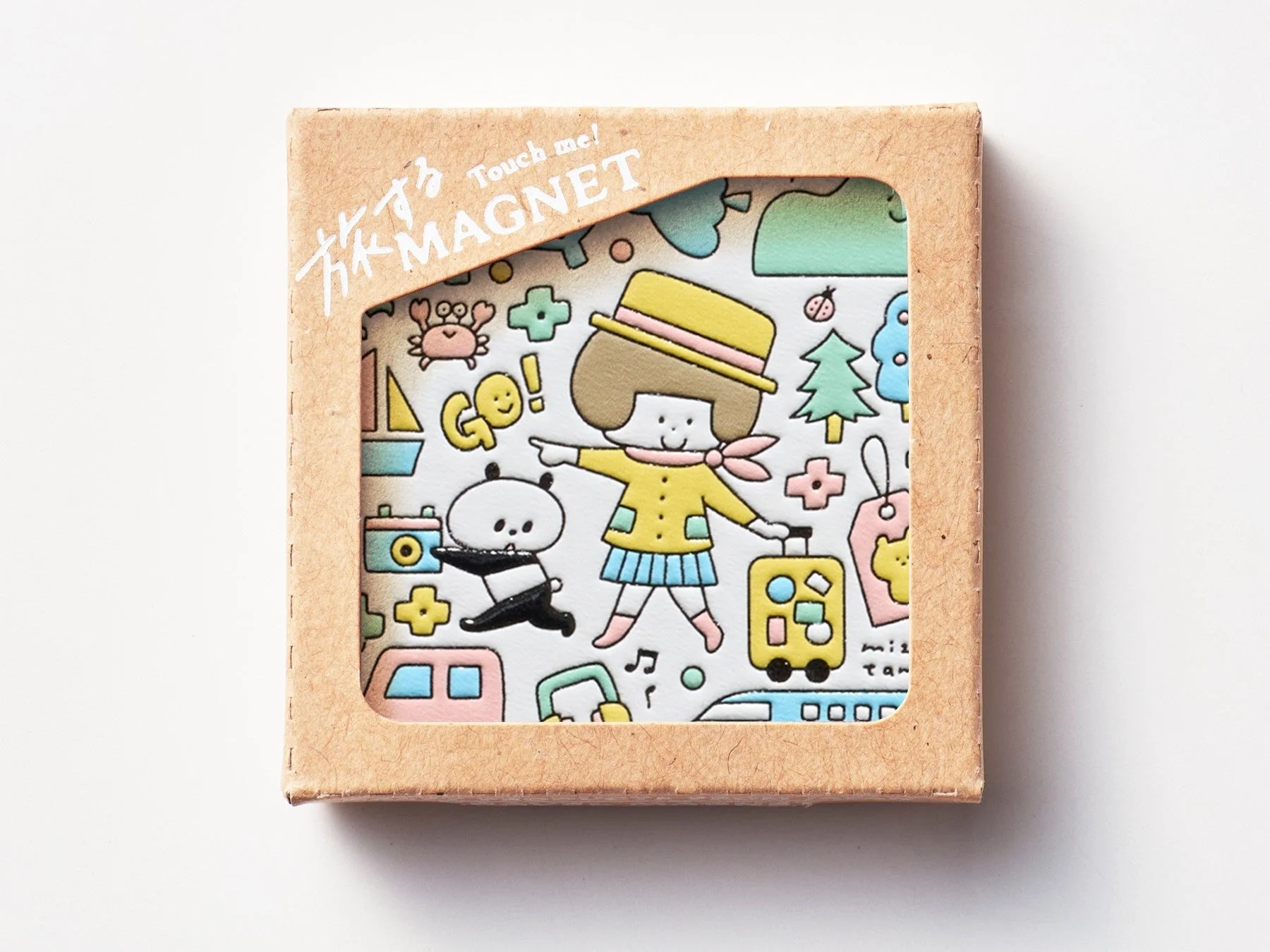 旅をテーマにしたマグネットセットと箱