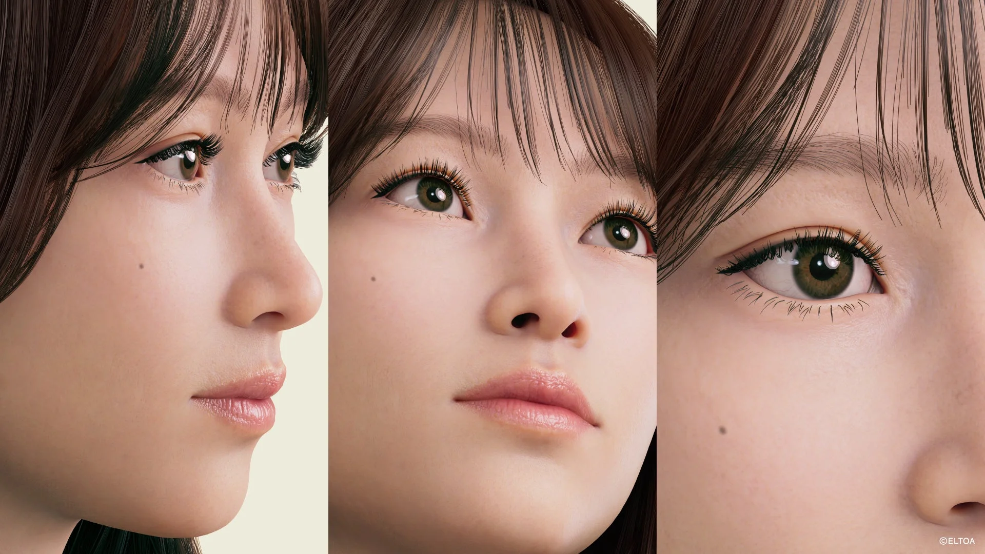 女性の顔のクローズアップ画像