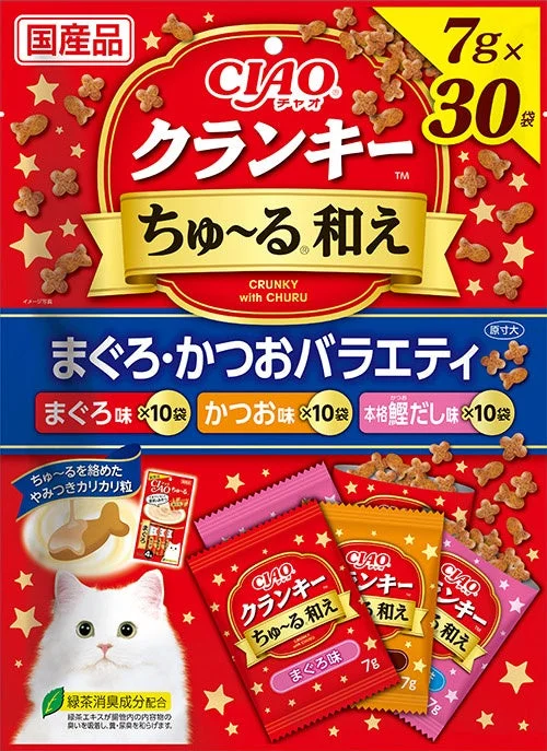 CIAO クランキーちゅ～る和え 30袋入り まぐろ・かつおバラエティ