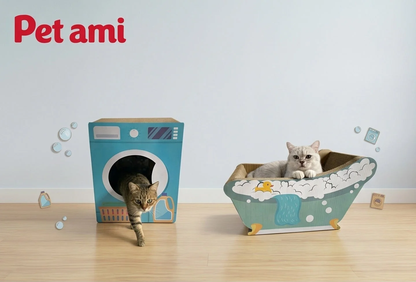 Pet ami 猫の爪とぎ バスタブと洗濯機
