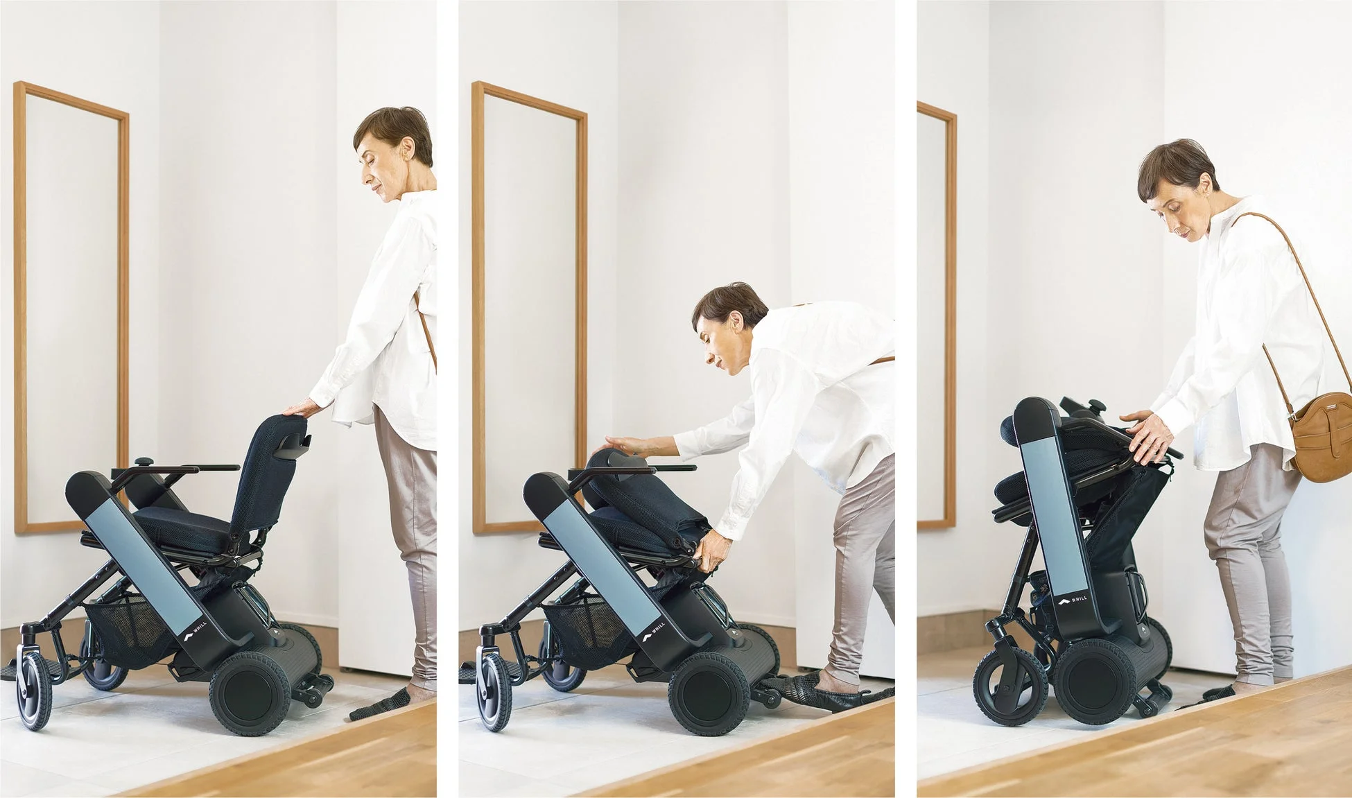 WHILL Model Fの折りたたみ手順