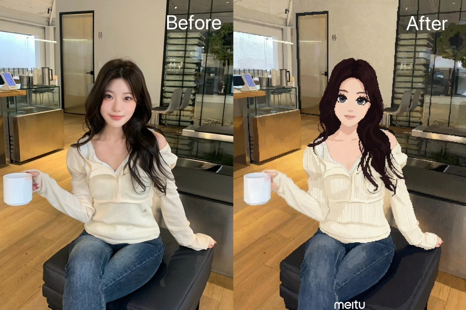 Before/After 女児ゲー風加工