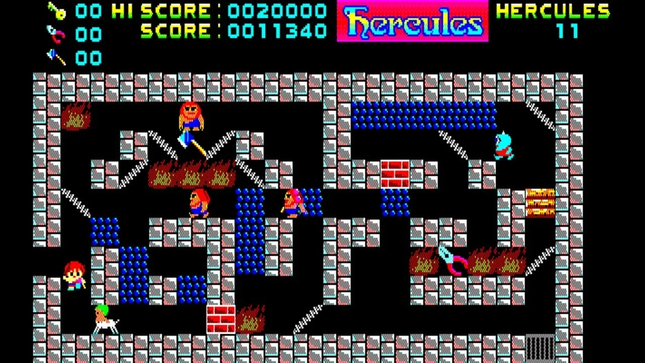 ゲーム画面:アイテムと敵