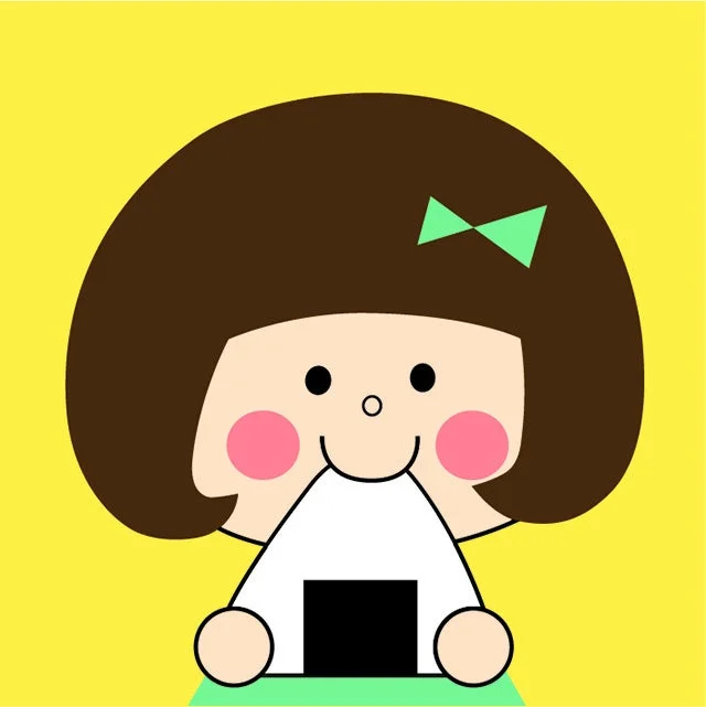 女の子がおにぎりを持っているmizutamaさんのイラスト