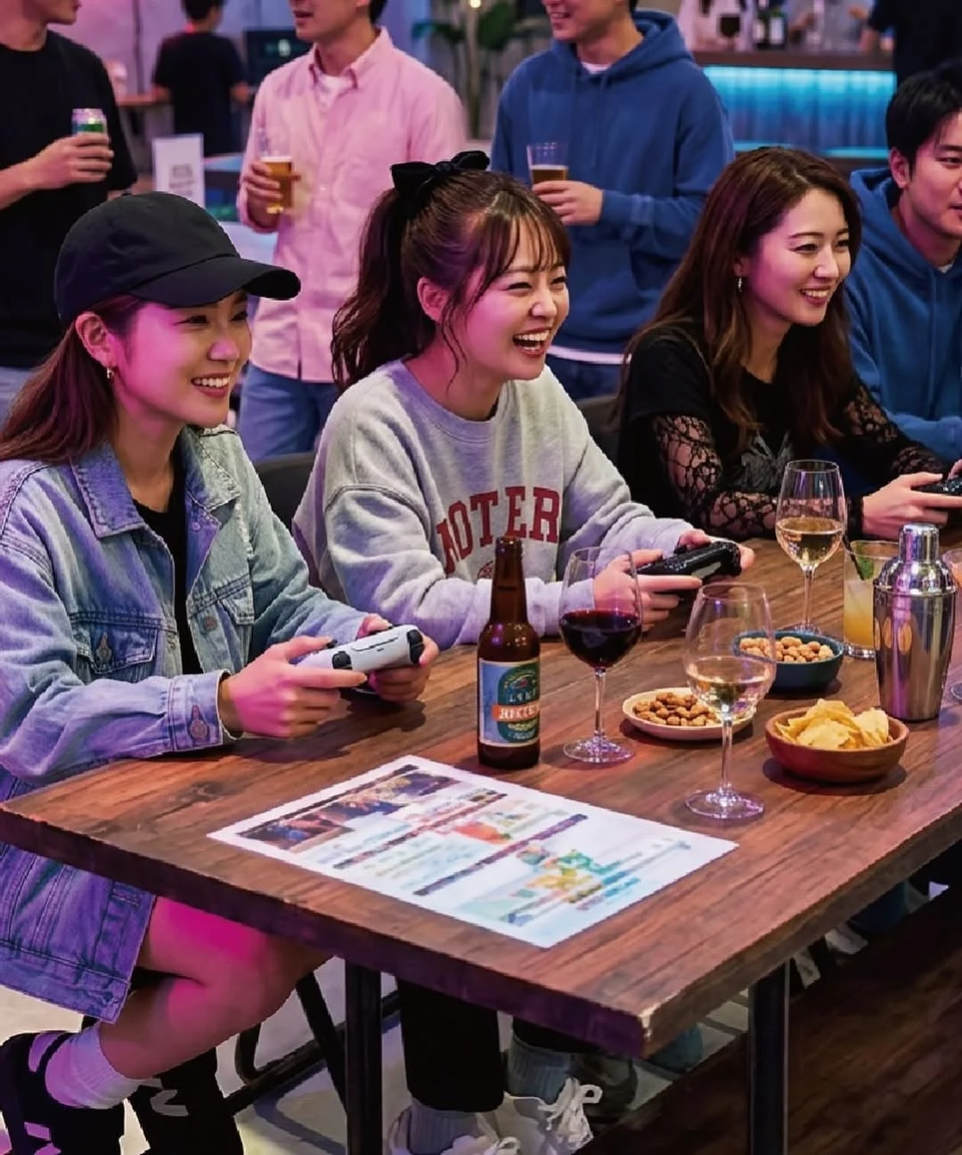フードとドリンクを楽しむ観客
