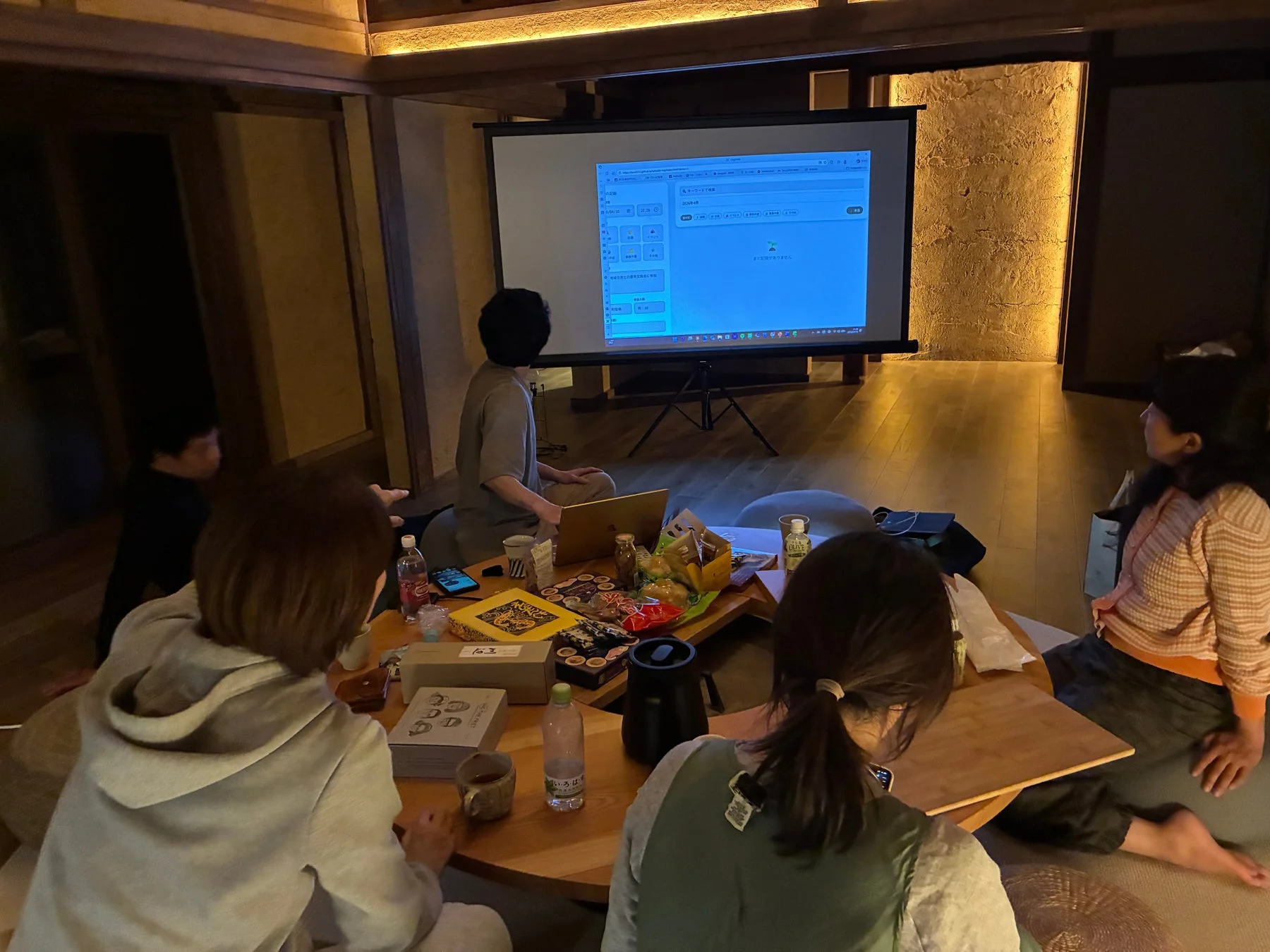 囲み宿こわねでの勉強会の様子