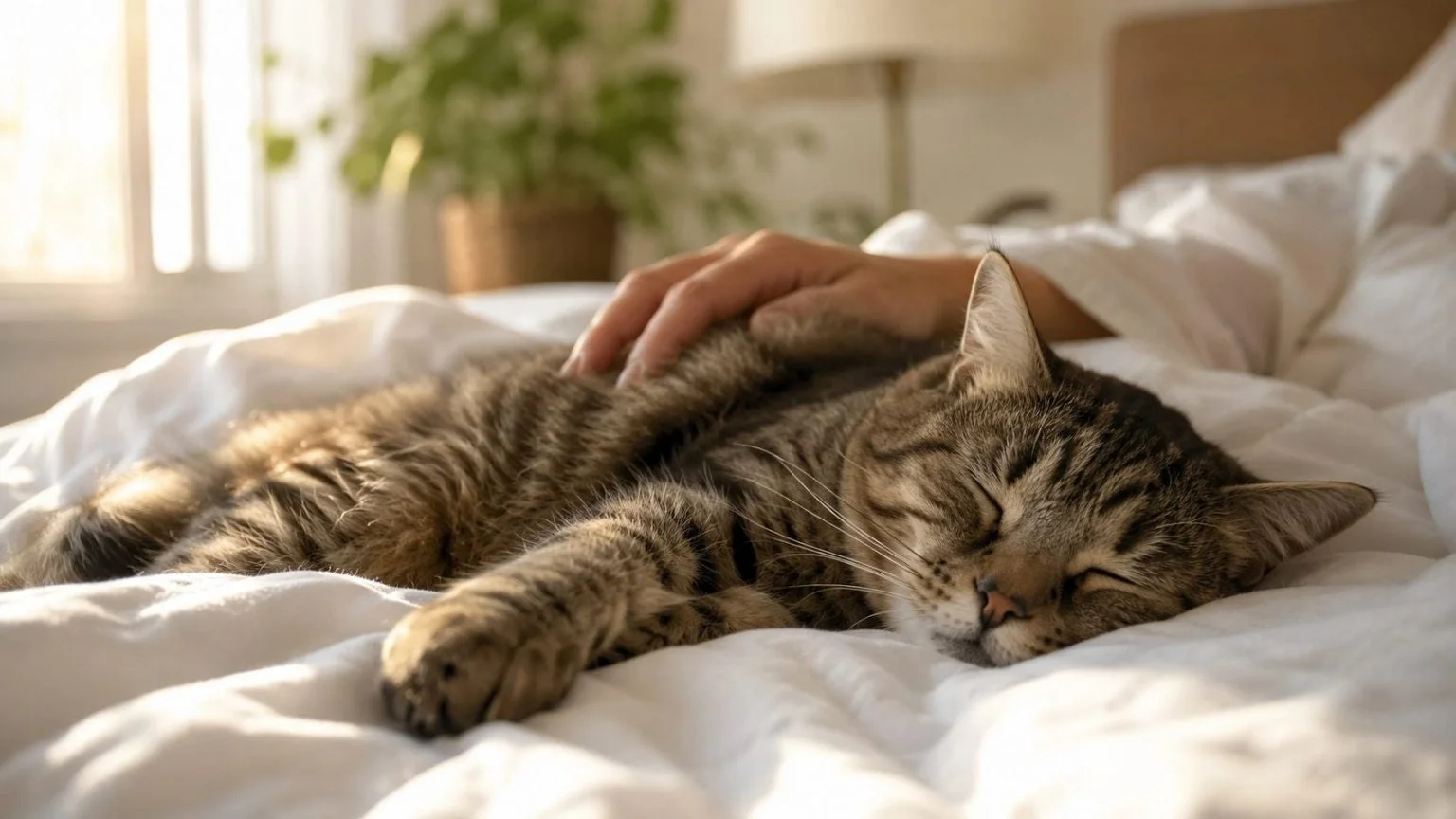 猫が寝る様子