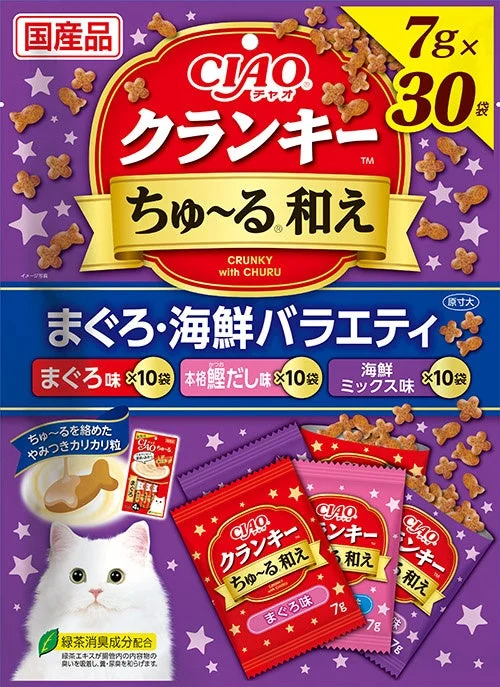 CIAO クランキーちゅ～る和え 30袋入り まぐろ・海鮮バラエティ