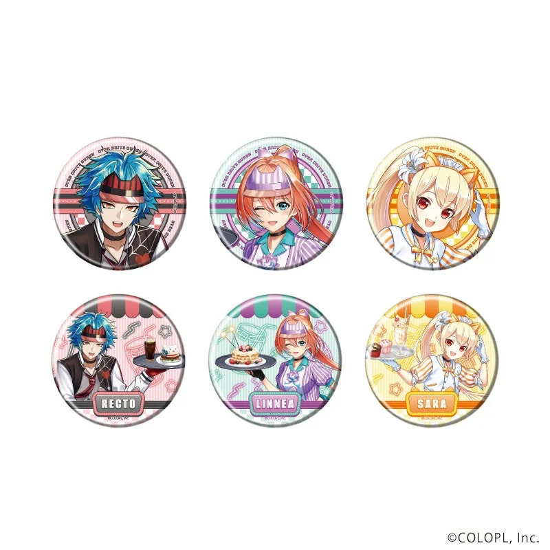 ダイナーテーマのキャラクターが描かれた缶バッジ