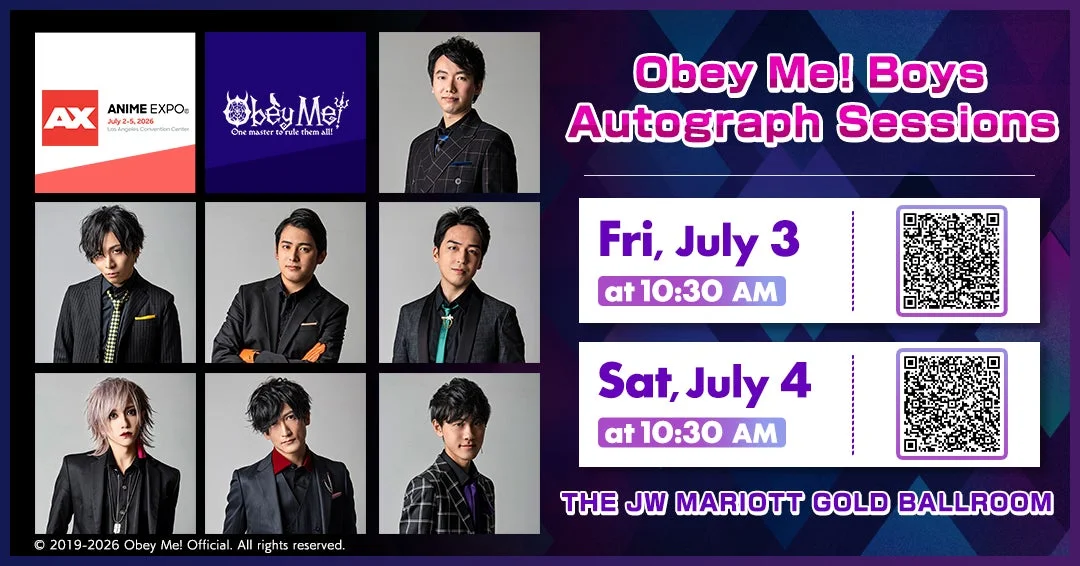 Anime Expo 2026 Obey Me! Boys Autograph Sessions