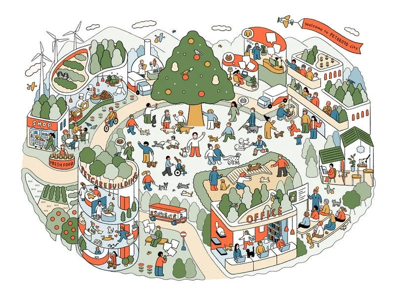 PETOKOTO cityのイラストマップ