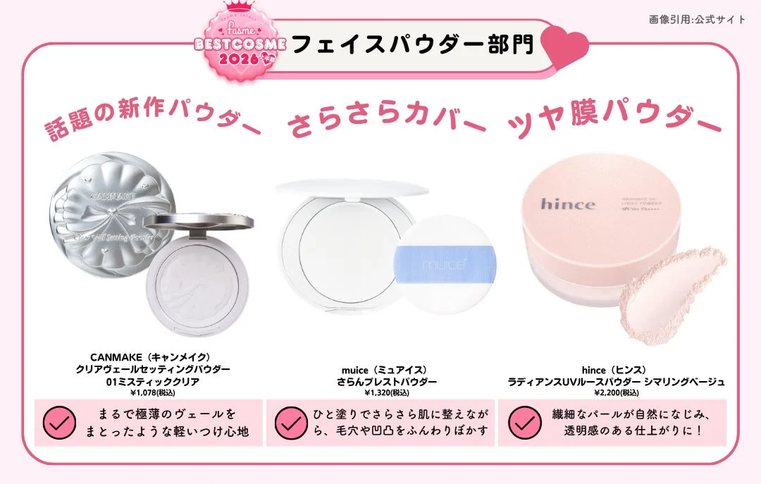 フェイスパウダー部門のベストコスメ
