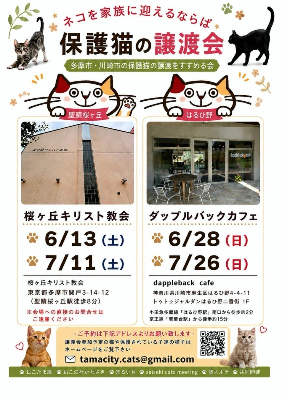 保護猫の譲渡会ポスター