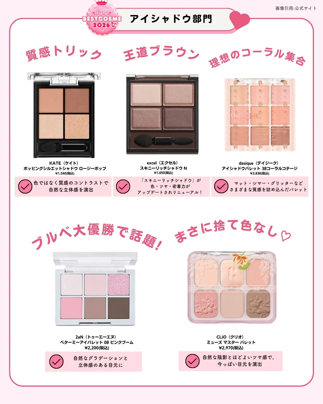 アイシャドウ部門のベストコスメ
