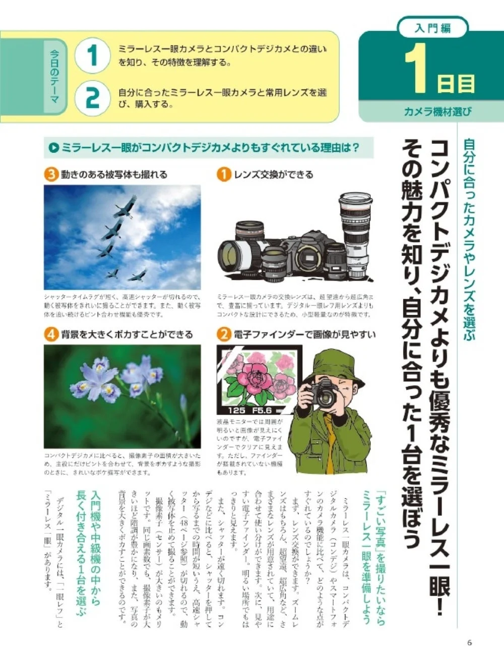 ミラーレス一眼カメラとコンパクトデジカメとの違い