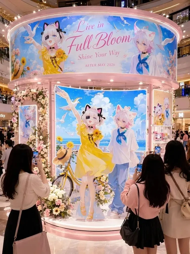 ショッピングモールでのポップアップディスプレイ