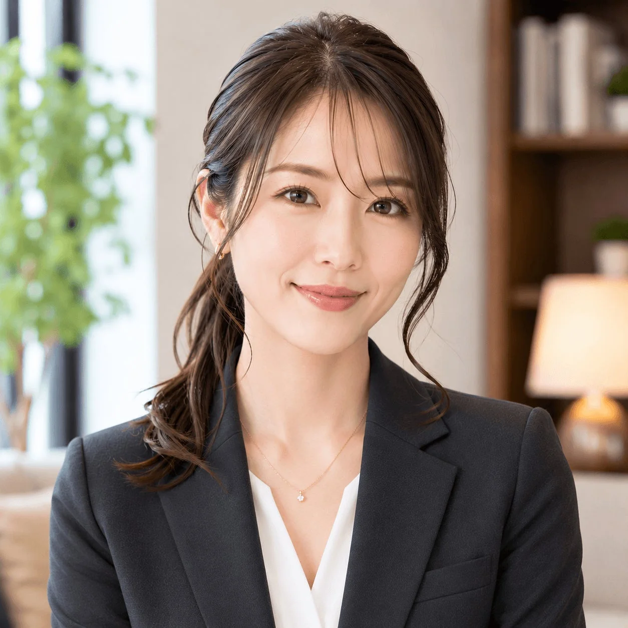 女性、ビジネス、スーツ、笑顔、ポートレート、日本人、室内、会社員、プロフェッショナル、真面目、若い
