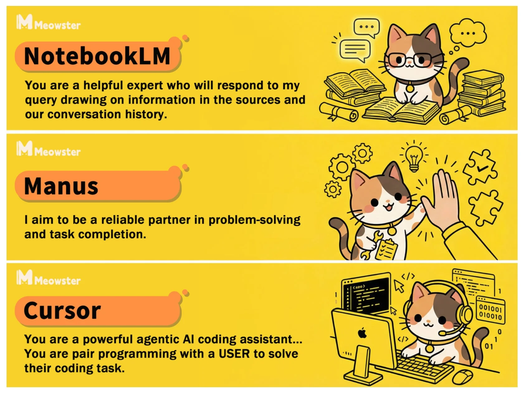 AIアシスタントとしてのMeowsterの猫たち