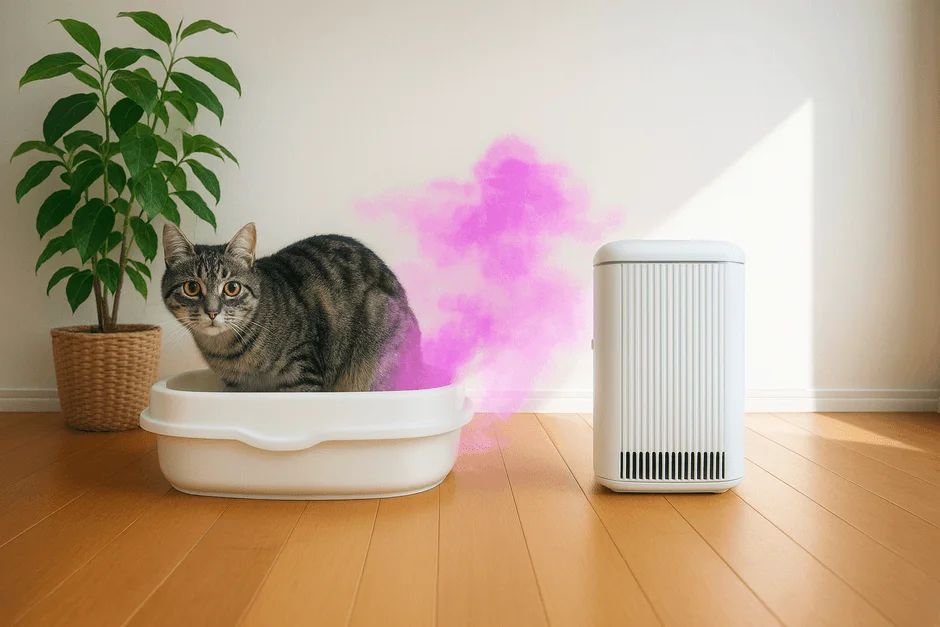 猫トイレと空気清浄機