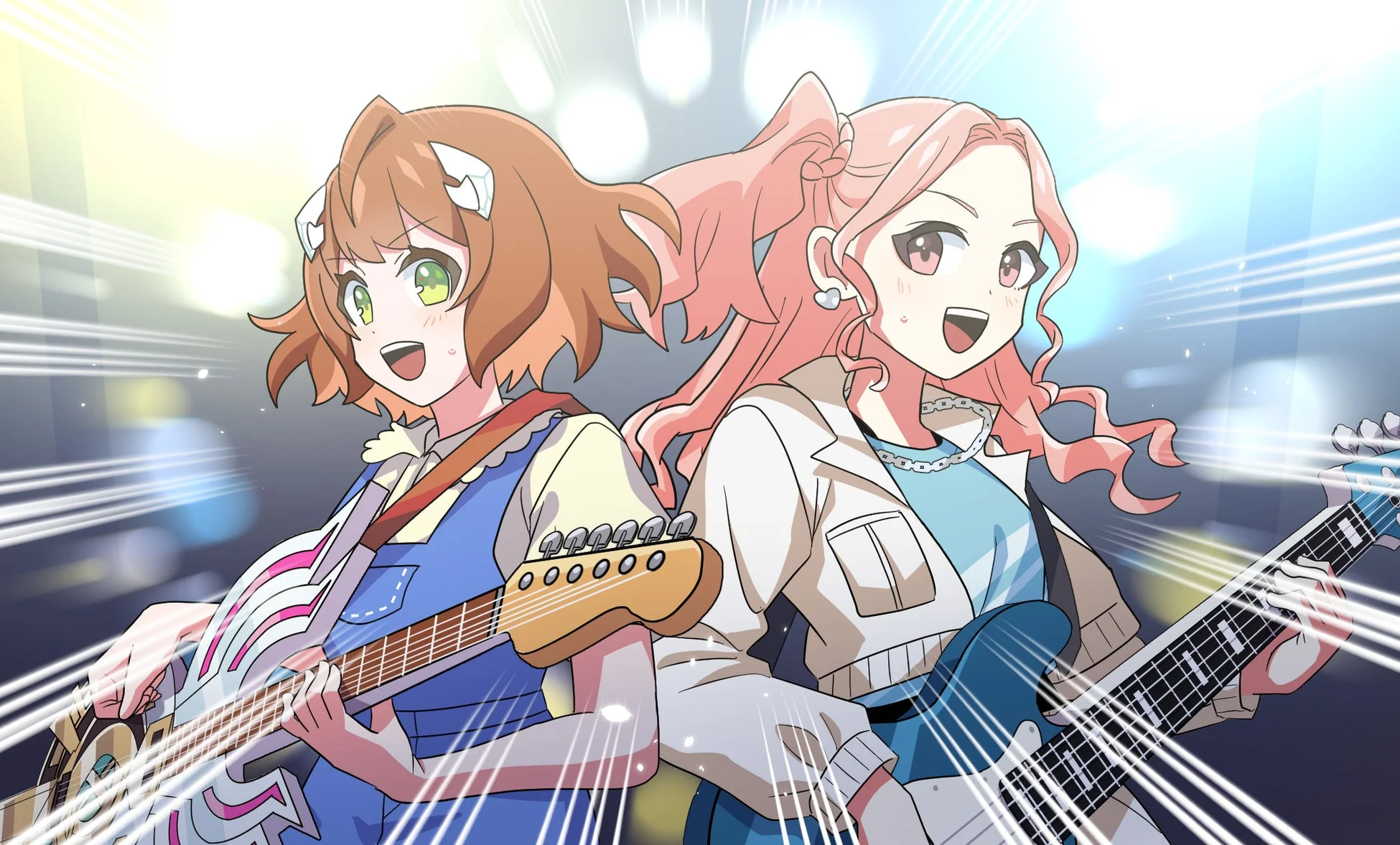 ギターを演奏する二人の少女