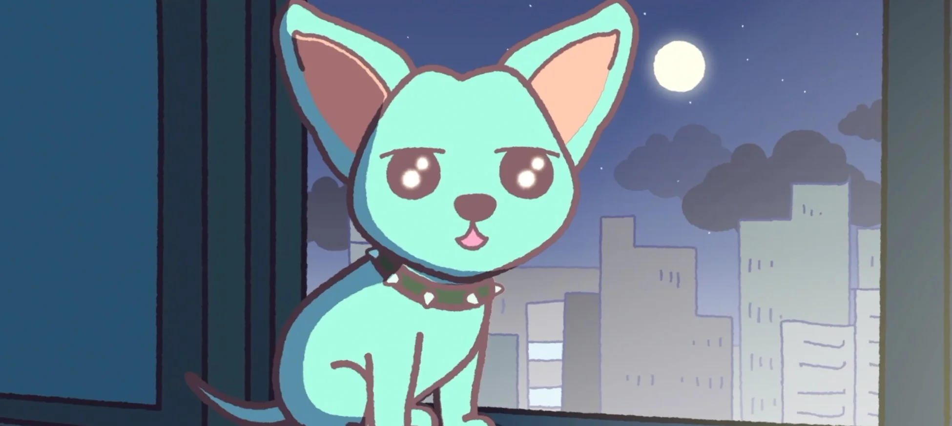 窓辺で物思いにふける犬