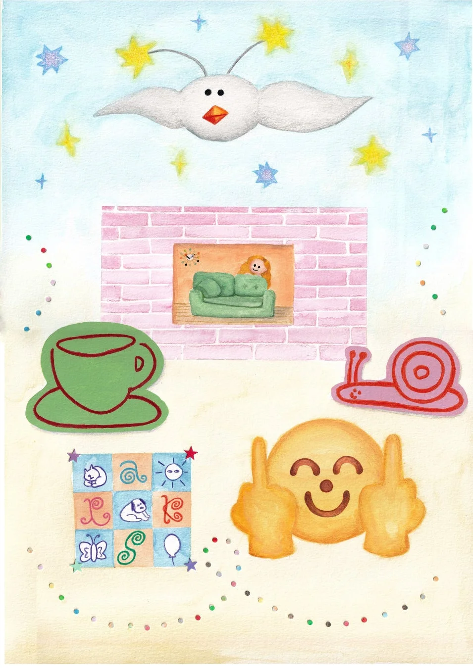 水彩画のようなタッチのイラスト