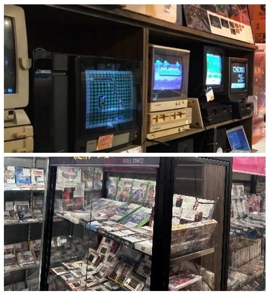 レトロゲーム機とソフトの展示