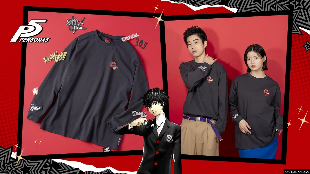 P30th ペルソナ５ ロゴ刺しゅうロングスリーブTシャツ