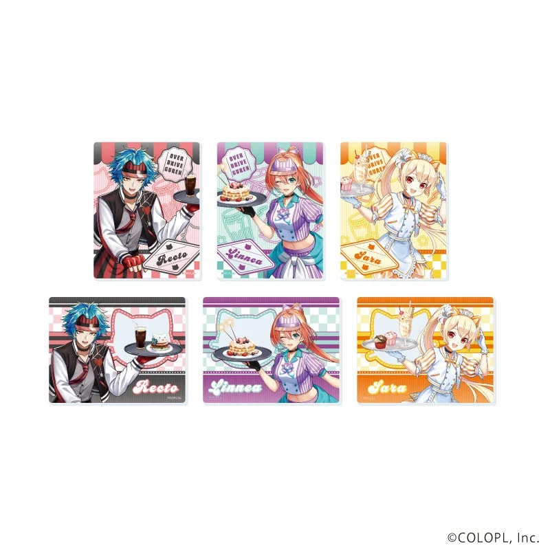 ダイナーテーマのキャラクターが描かれたアクリルカード
