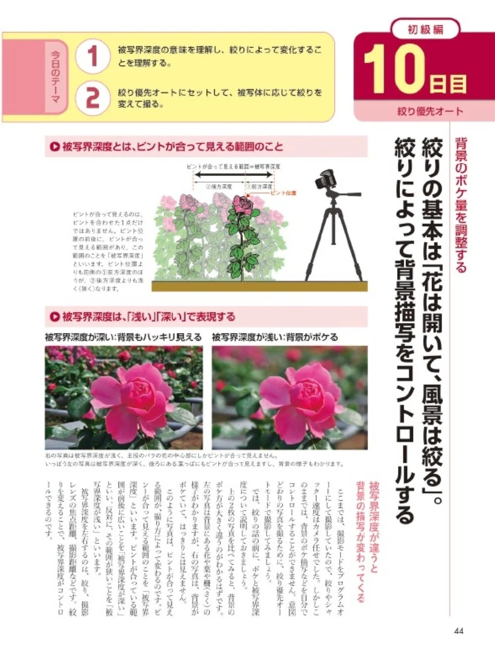 絞り優先オート 背景のボケ量を調整する