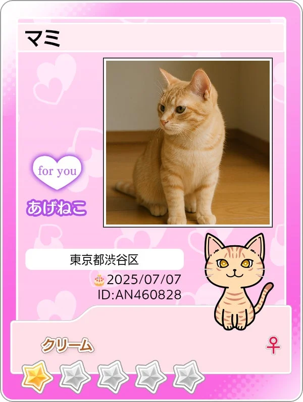 あげねこカードの例