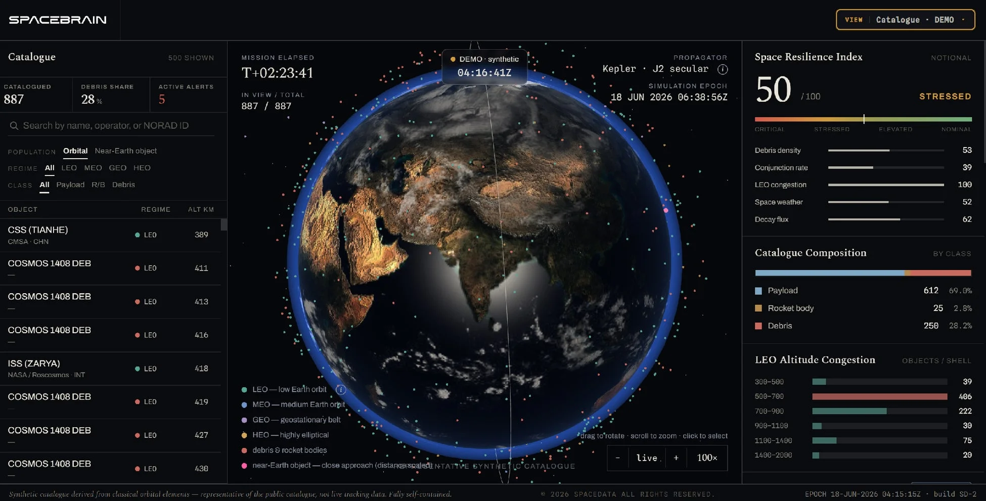 SpaceBrainデモ画面