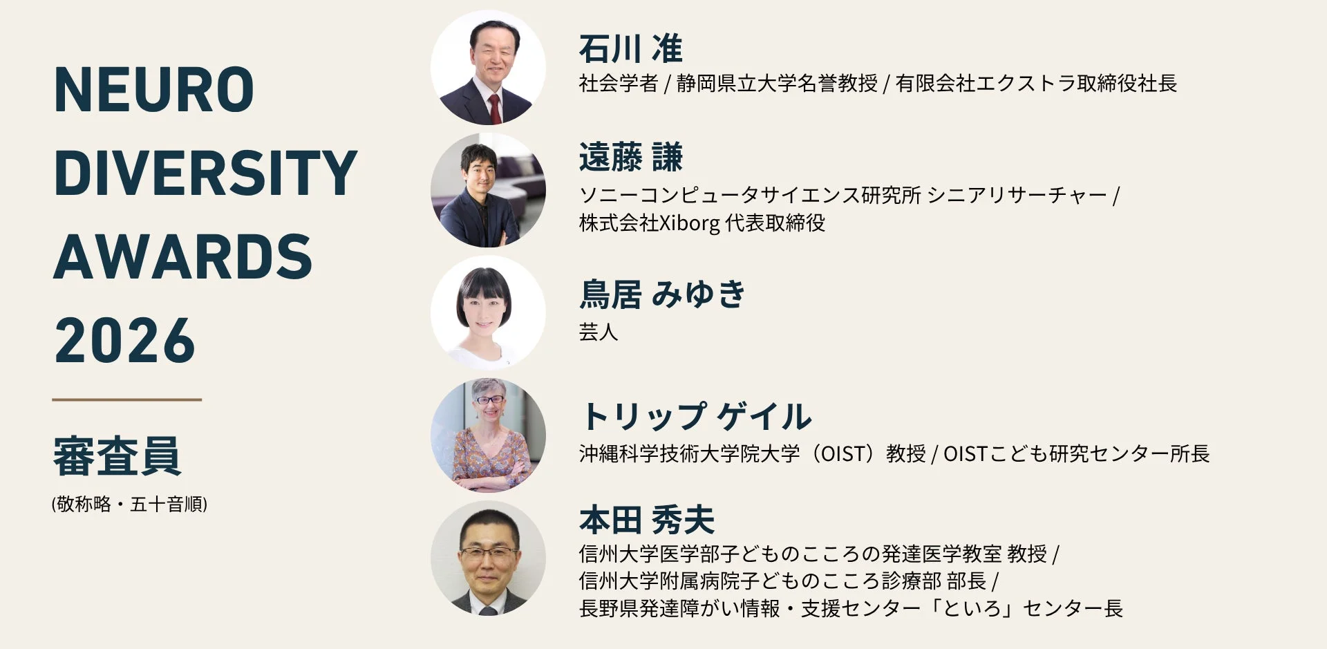 NEURO DIVERSITY AWARDS 2026 審査員