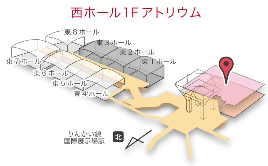 西館1Fアトリウム エレコムｘクリップスタジオブース案内図