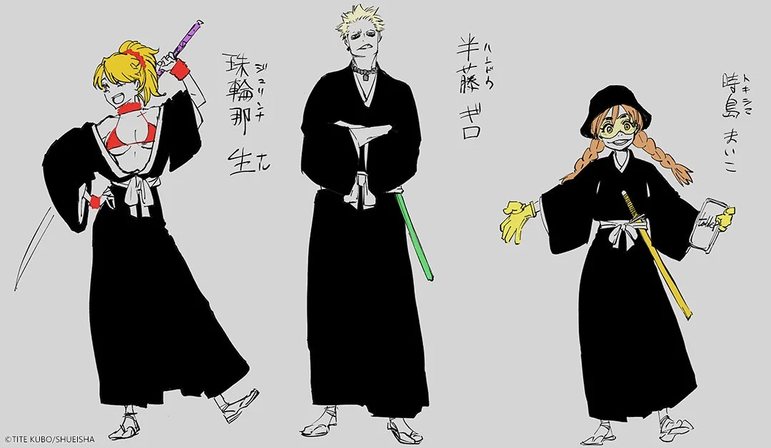 新人隊士3名のキャラクター設定画