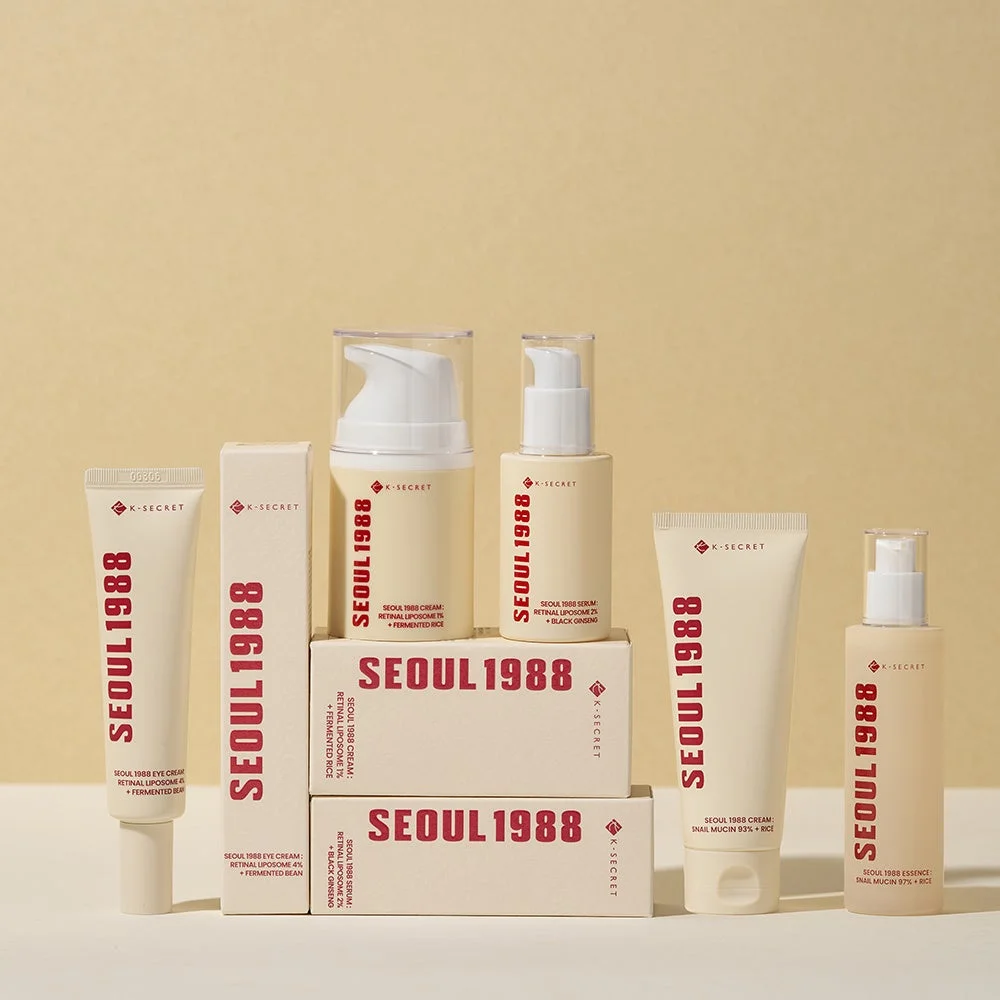 K-SECRETの「SEOUL 1988」スキンケア製品群