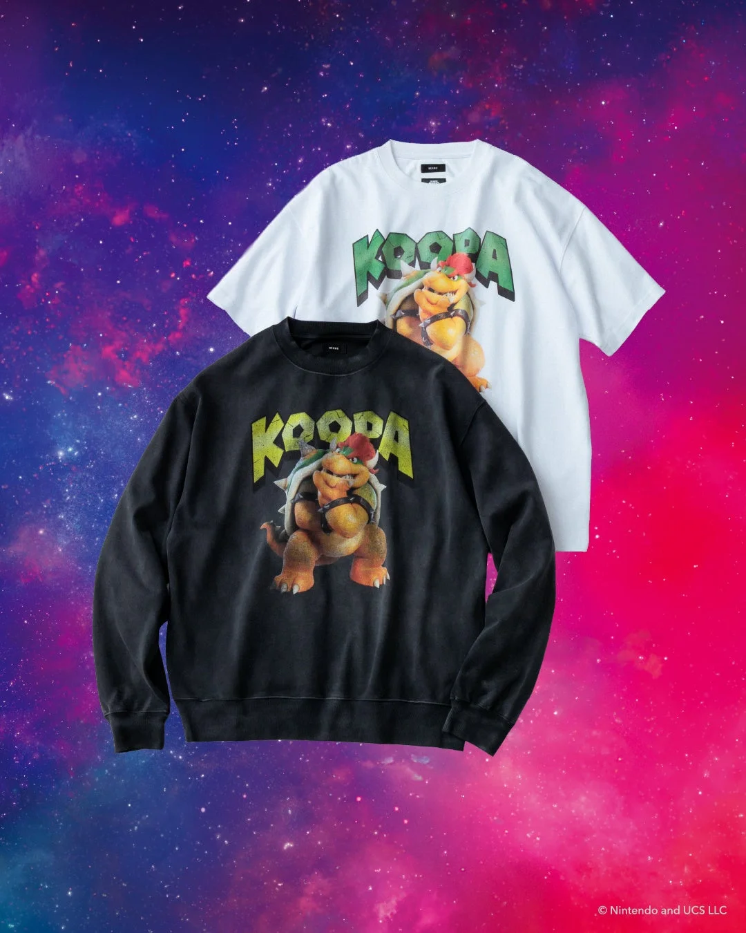 クッパがデザインされたTシャツとスウェット