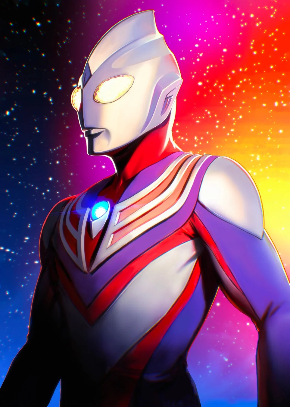 イリヤ・クブシノブ氏によるウルトラマンティガのイラスト