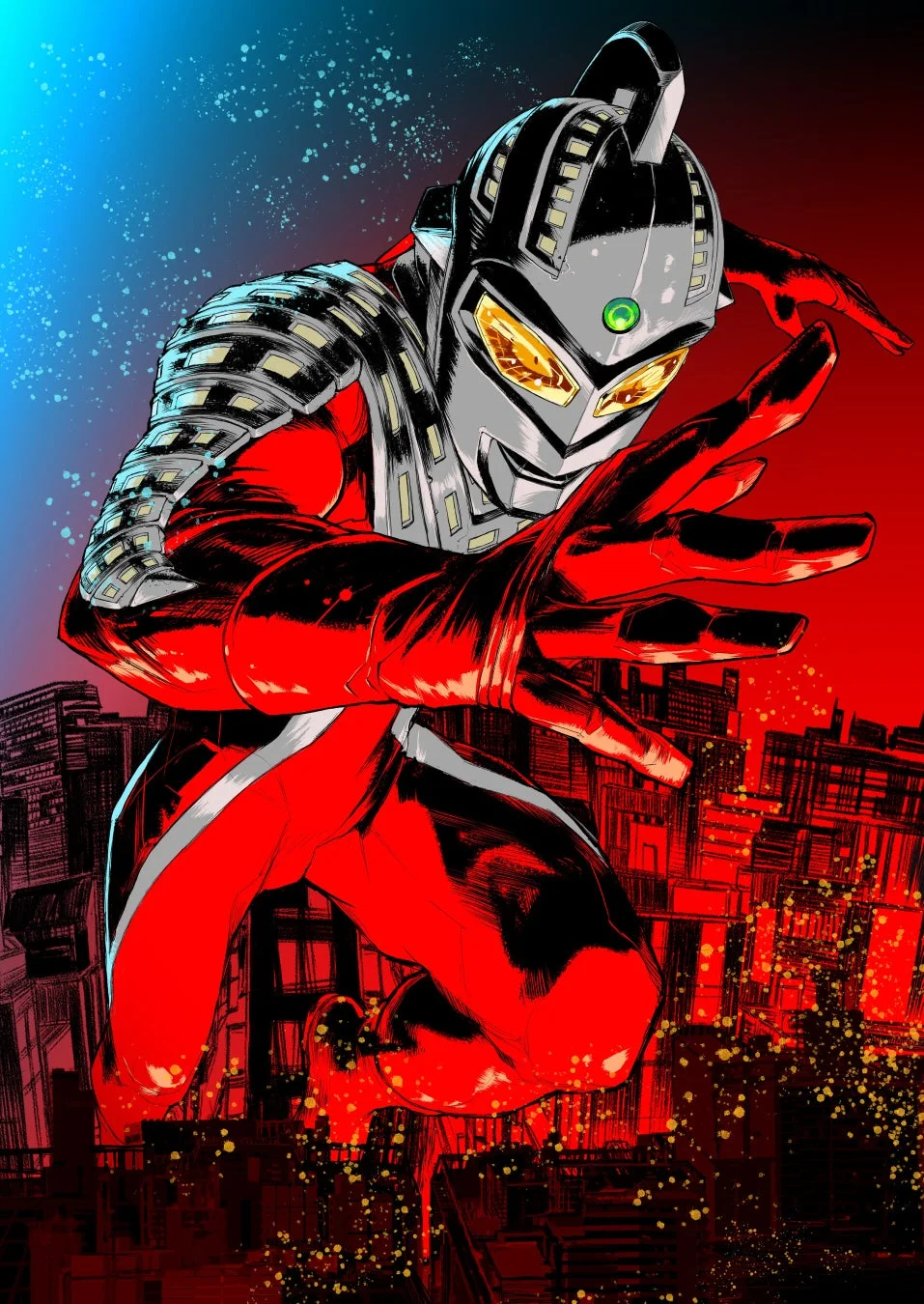 TERU氏によるサイバーなデザインのウルトラマンイラスト