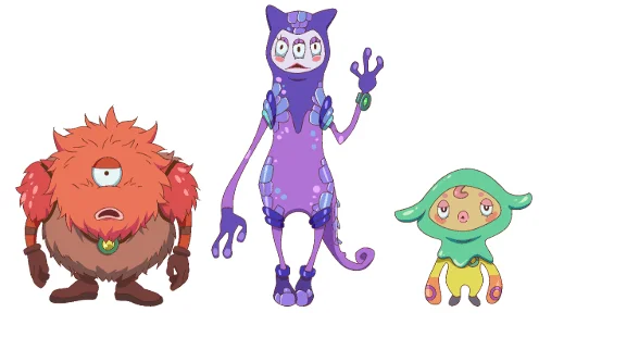 個性豊かな3体の宇宙人キャラクター
