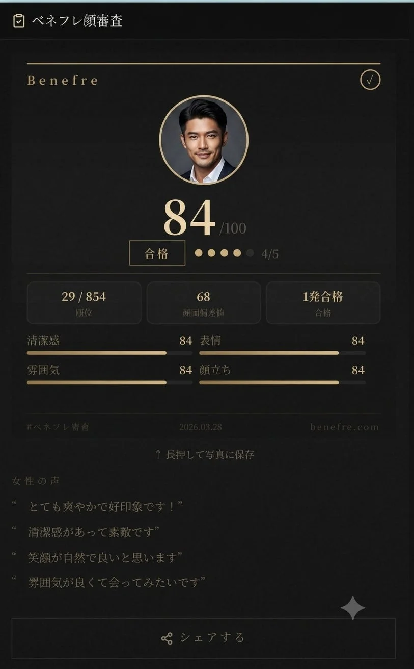 ベネフレ顔審査