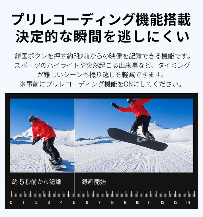 プリレコーディング機能搭載