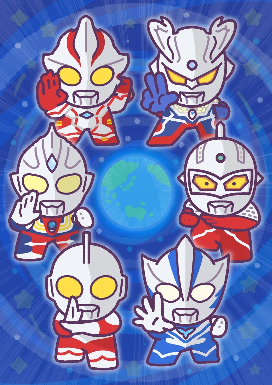 STUDY優作氏によるデフォルメされたウルトラマンキャラクター