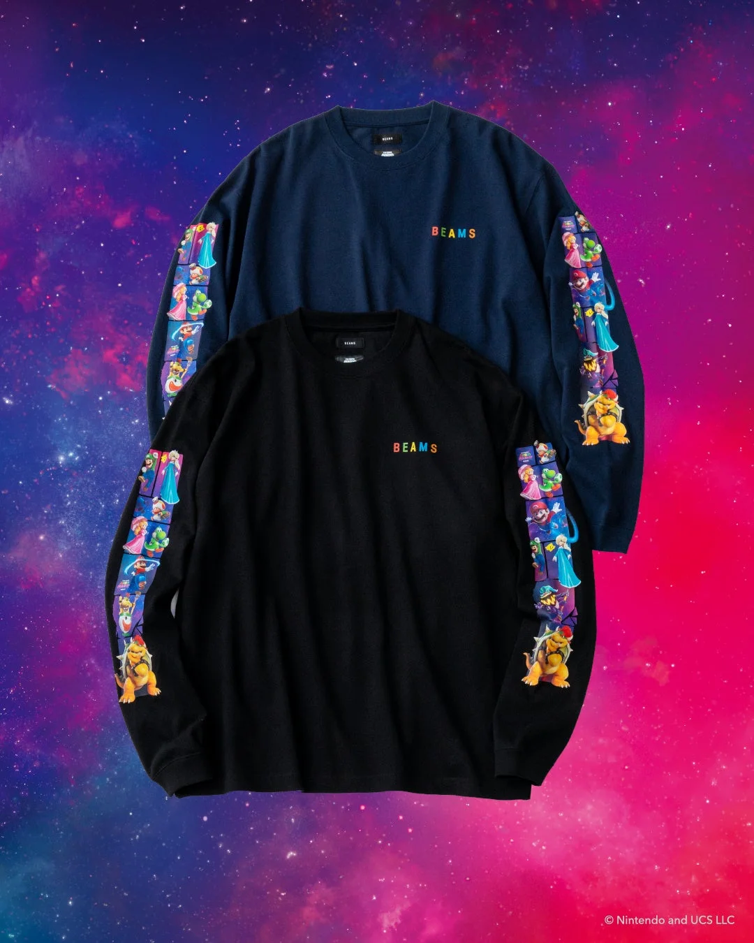 BEAMSと任天堂のコラボレーション長袖Tシャツ