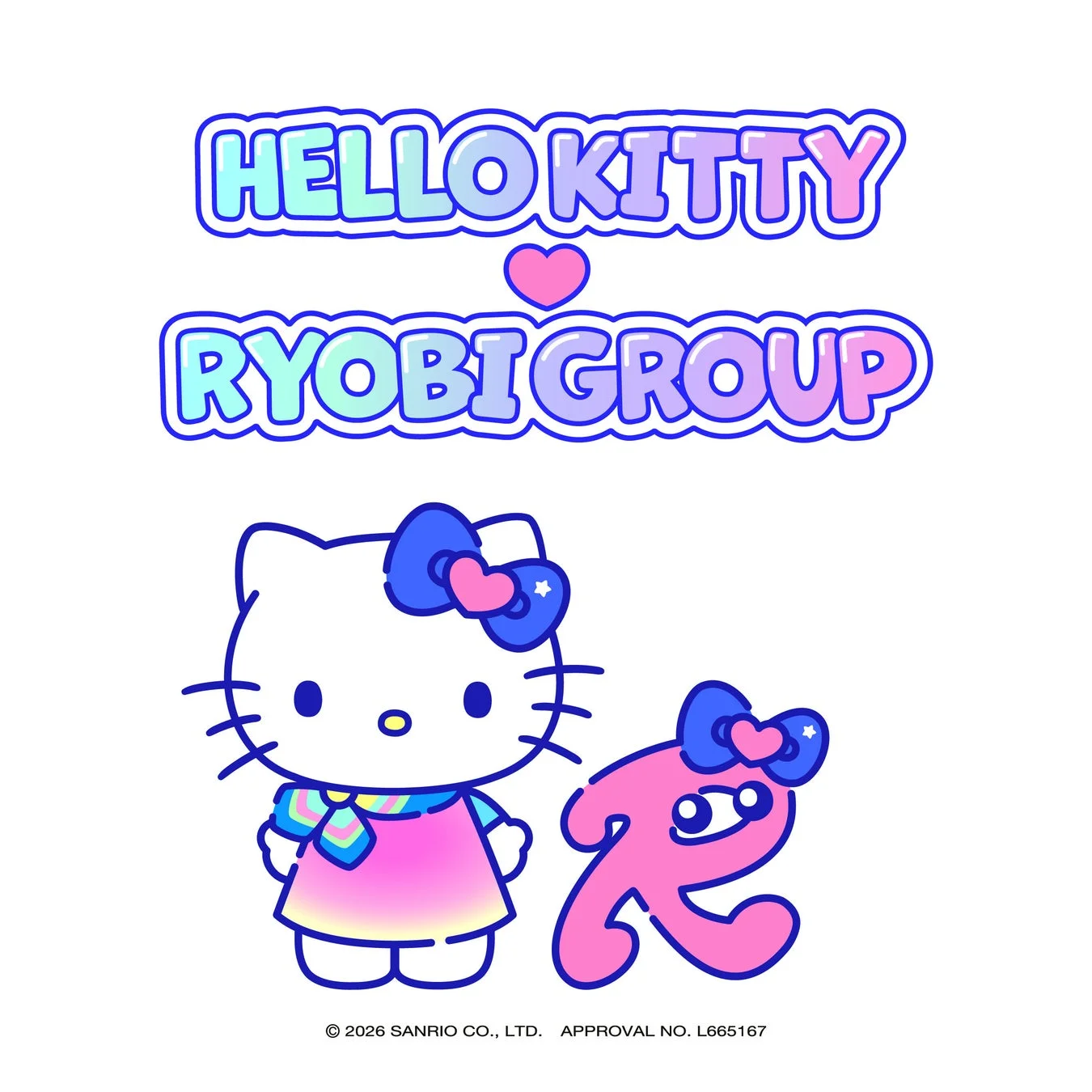 ハローキティとRちゃんのコラボレーションイラスト