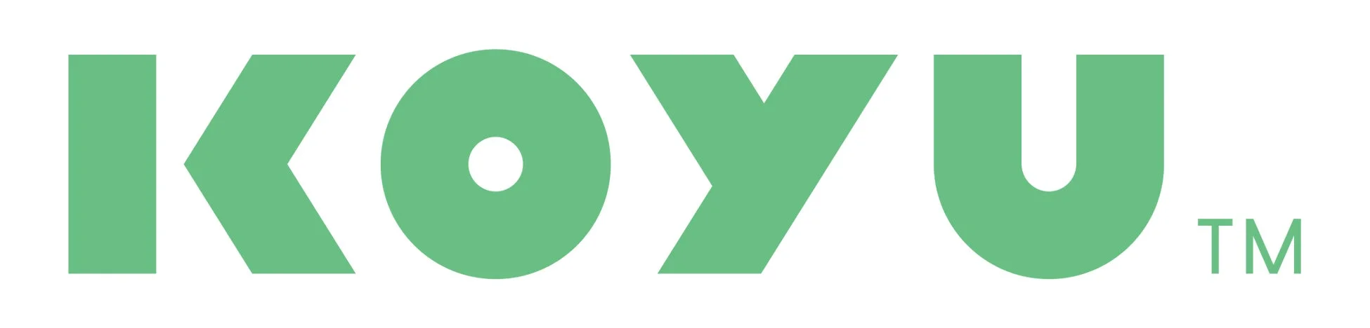 「KOYU™」と書かれた緑色のワードマークロゴ